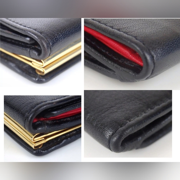 🔥💯AUTH VINTAGE CHRISTIAN DIOR DIOR CLASP COMPACT GAMAGUCHI LEATHER WALLET - Picture 13 of 15